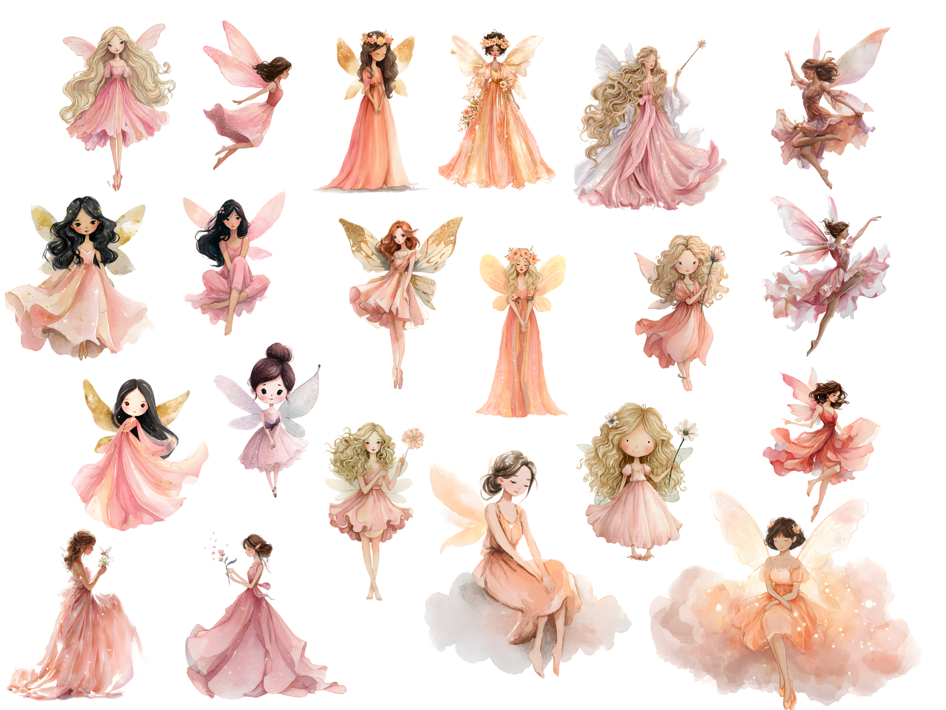 DIY Download Fairy Clipart PNG Bundle