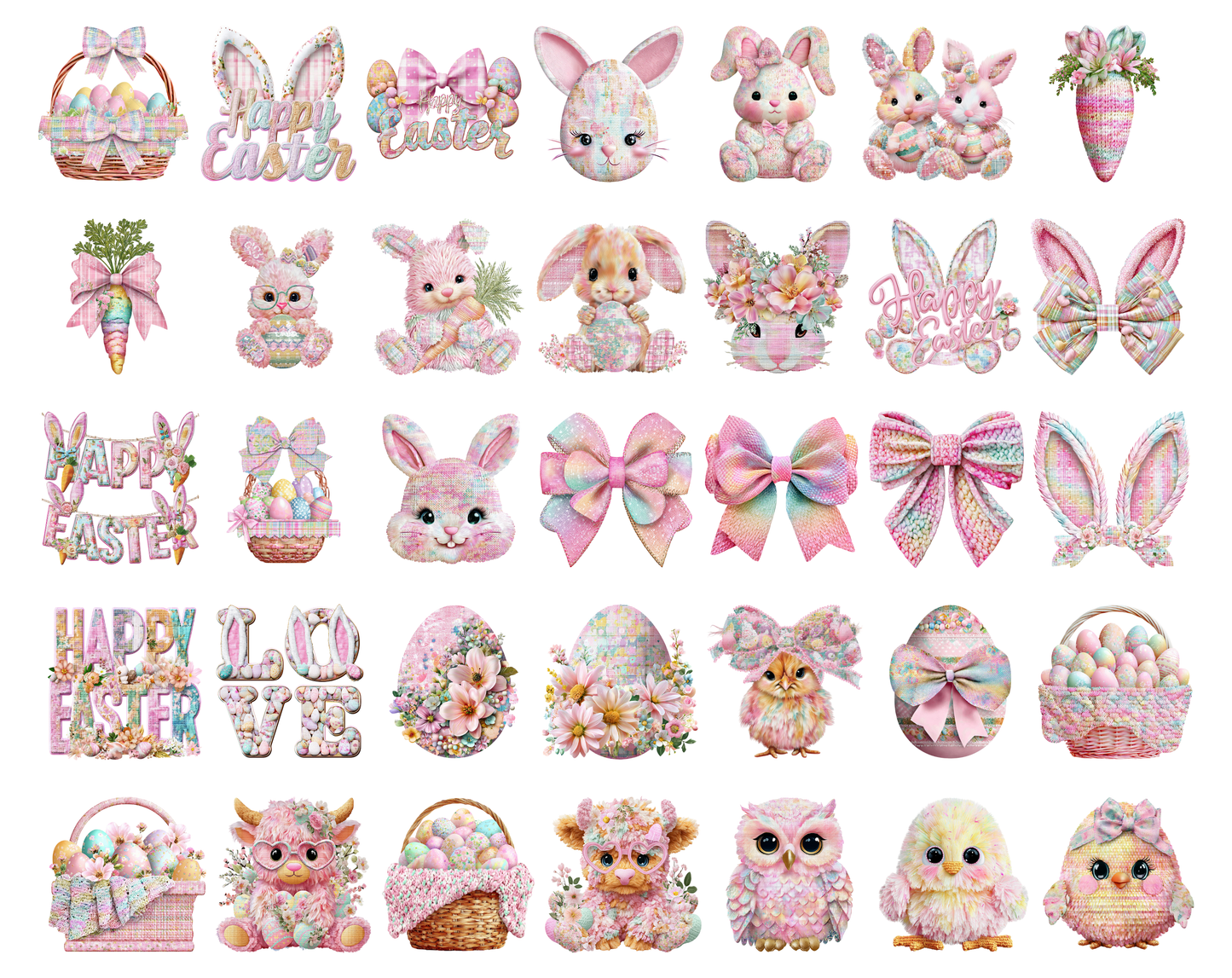 DIY Download Easter clipart bundle bunny png