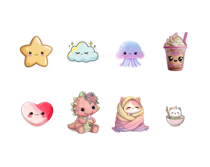 DIY Download Kawai Cute Clip art Bundle