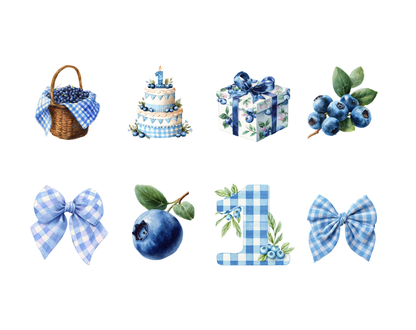 DIY Download Berry First Birthday Clipart Bundle