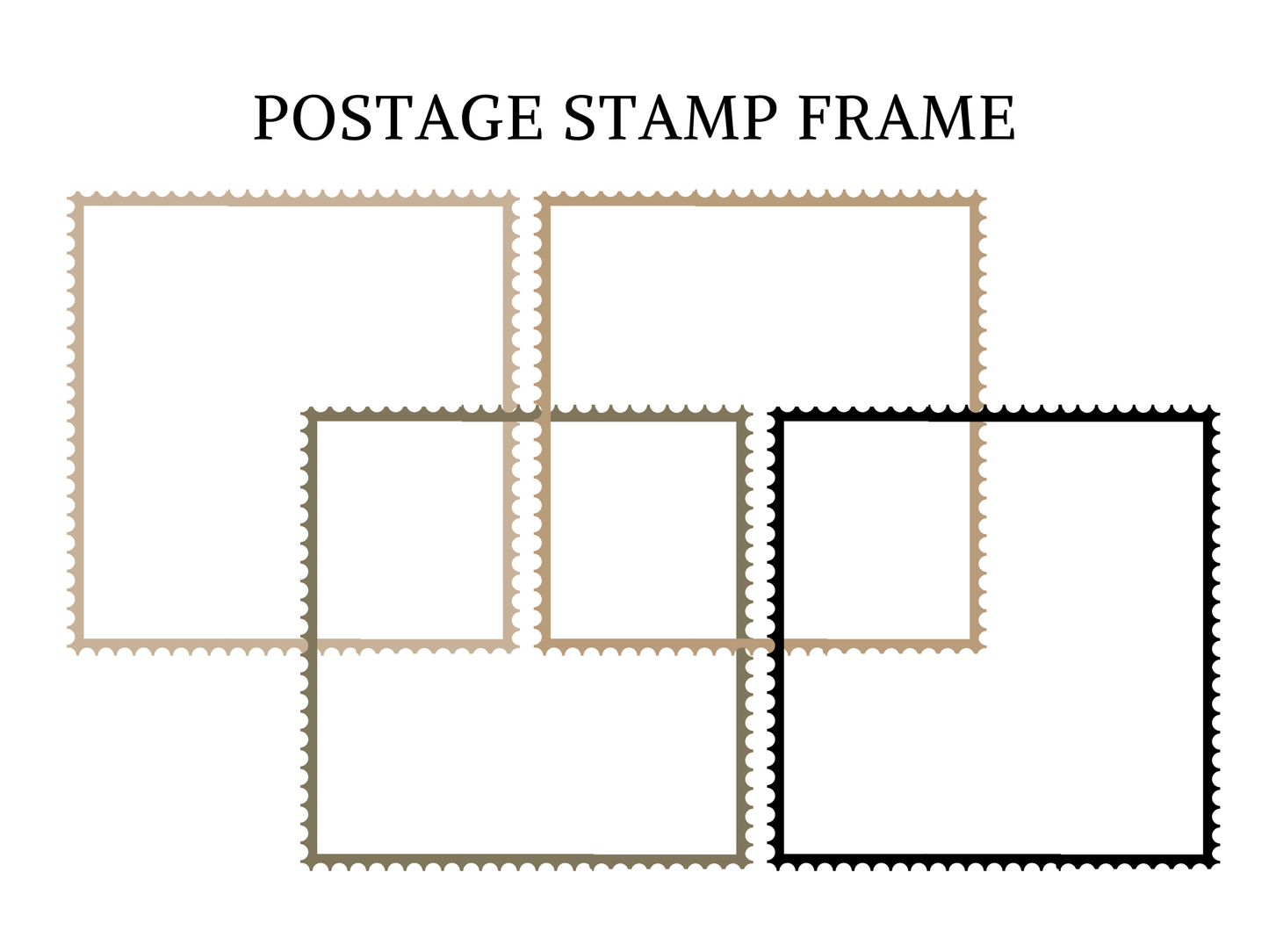 Postage Stamp Clipart – Vintage Ephemera PNG Collection (13 Files)