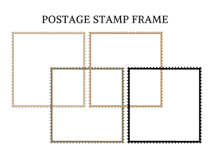 Postage Stamp Clipart – Vintage Ephemera PNG Collection (13 Files)