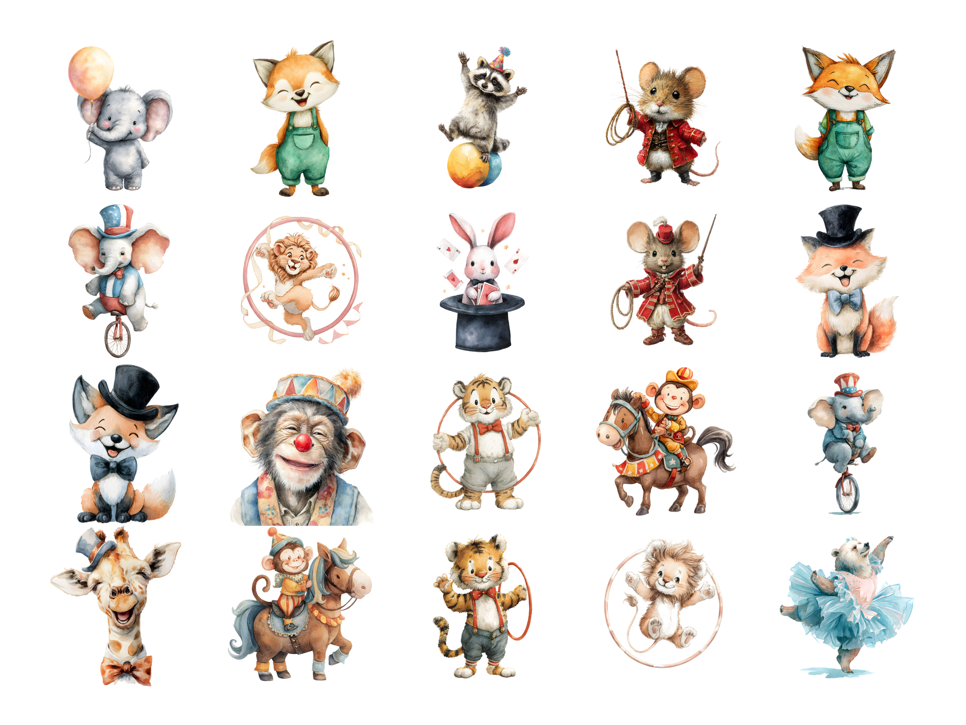 DIY Download Circus Show Clipart PNG Bundle