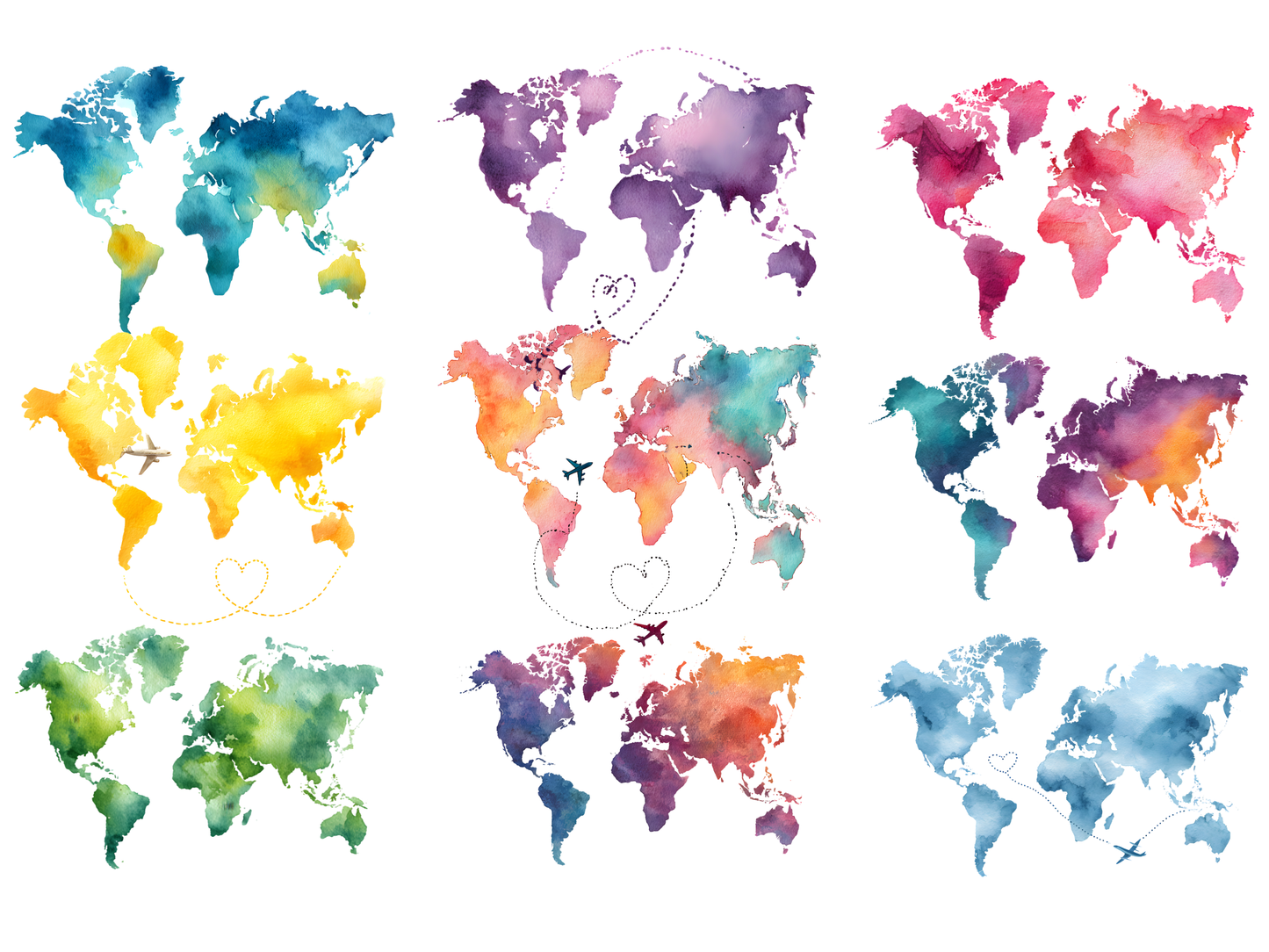 DIY Download World Map Clipart Bundle