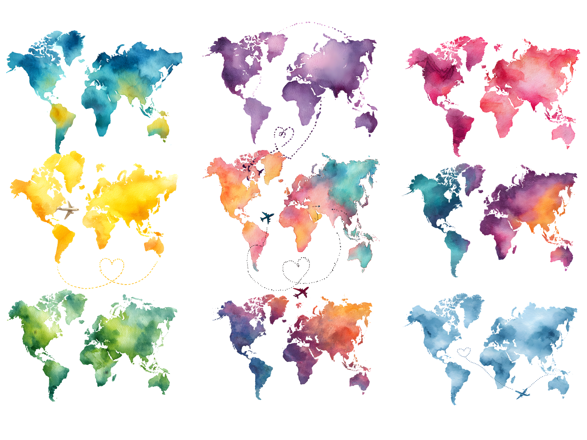 DIY Download World Map Clipart Bundle