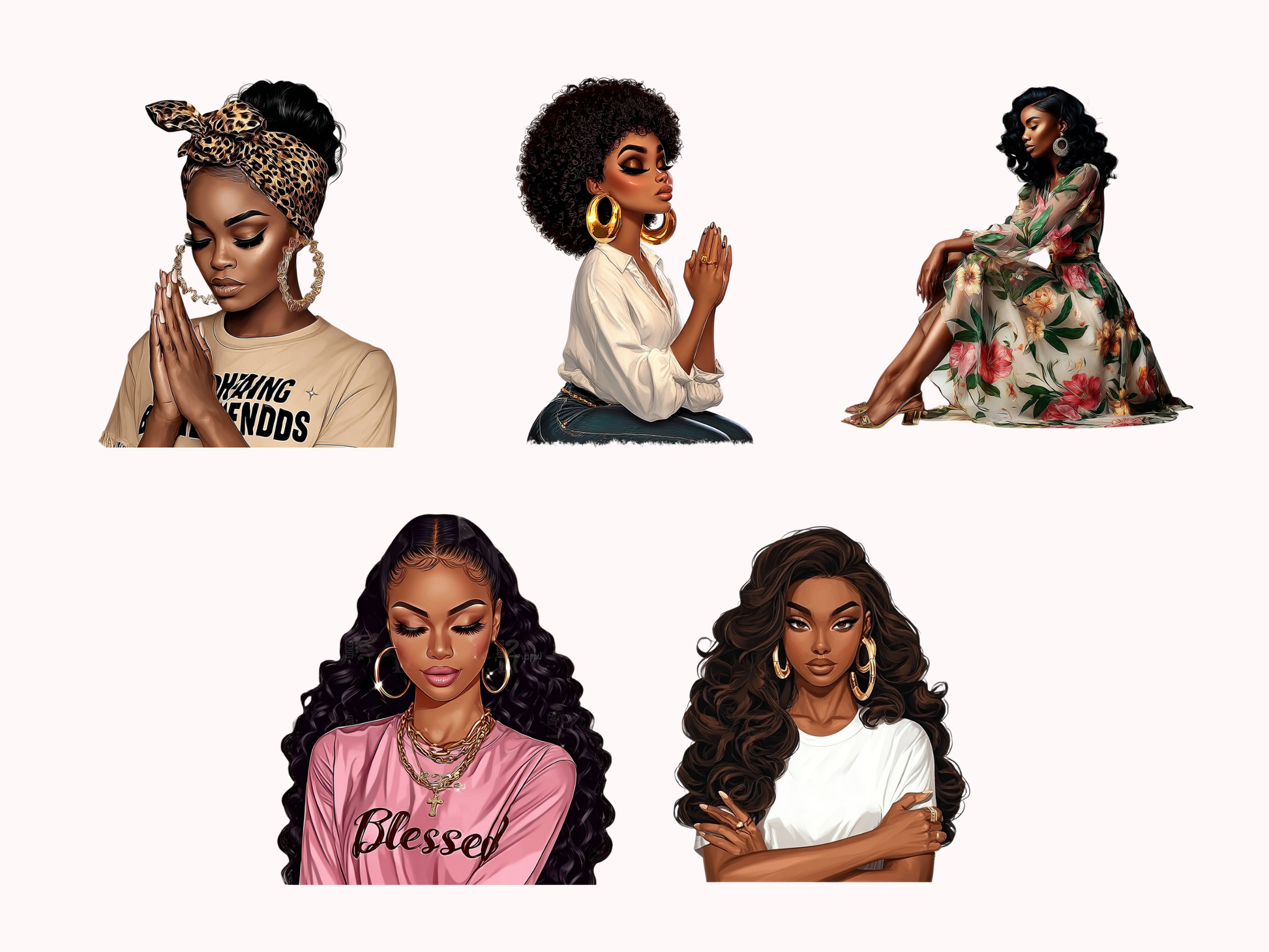 DIY Download Black Girl Clip Art PNG Bundle