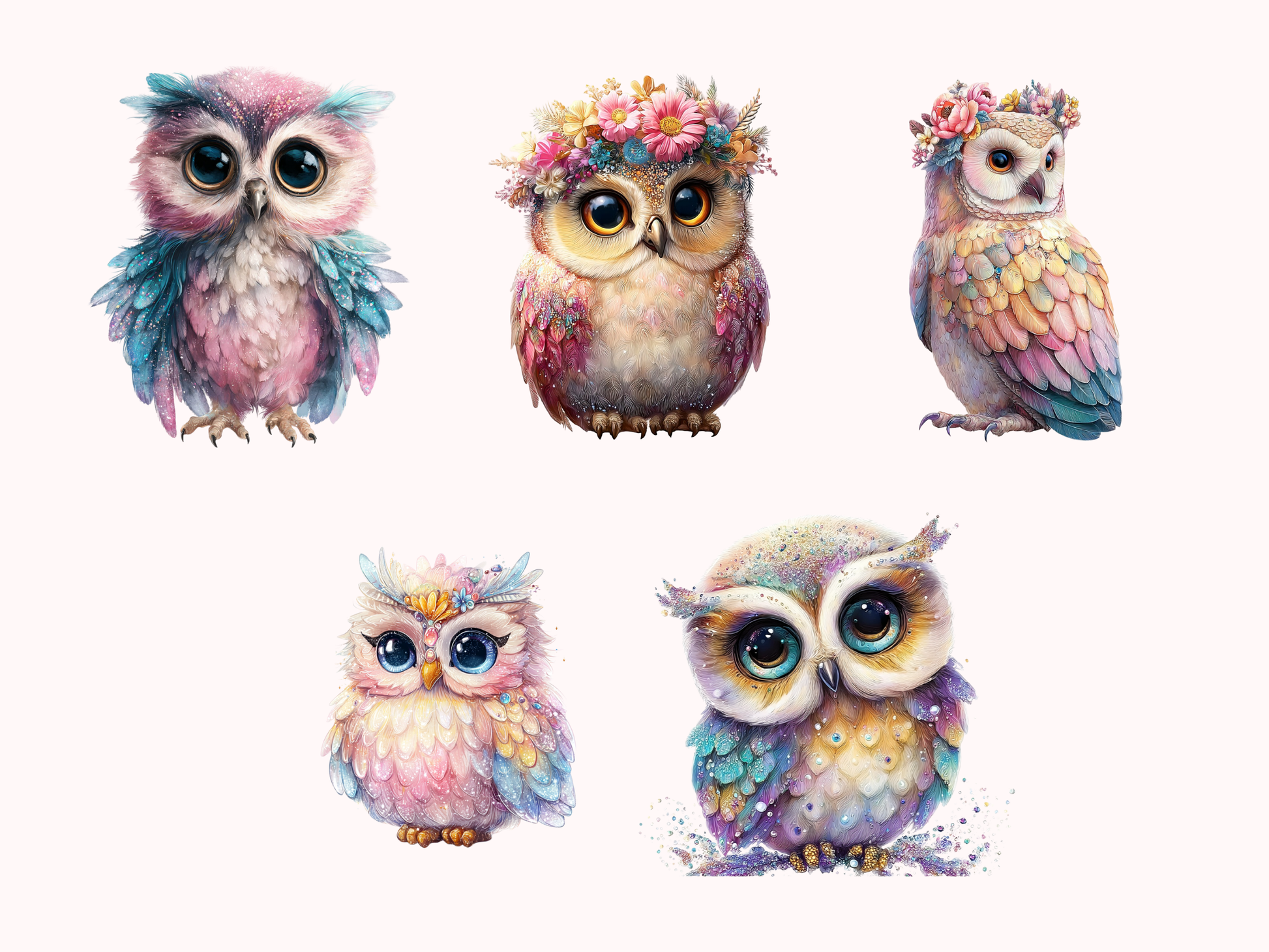 DIY Download Owl Clipart PNG Bundle