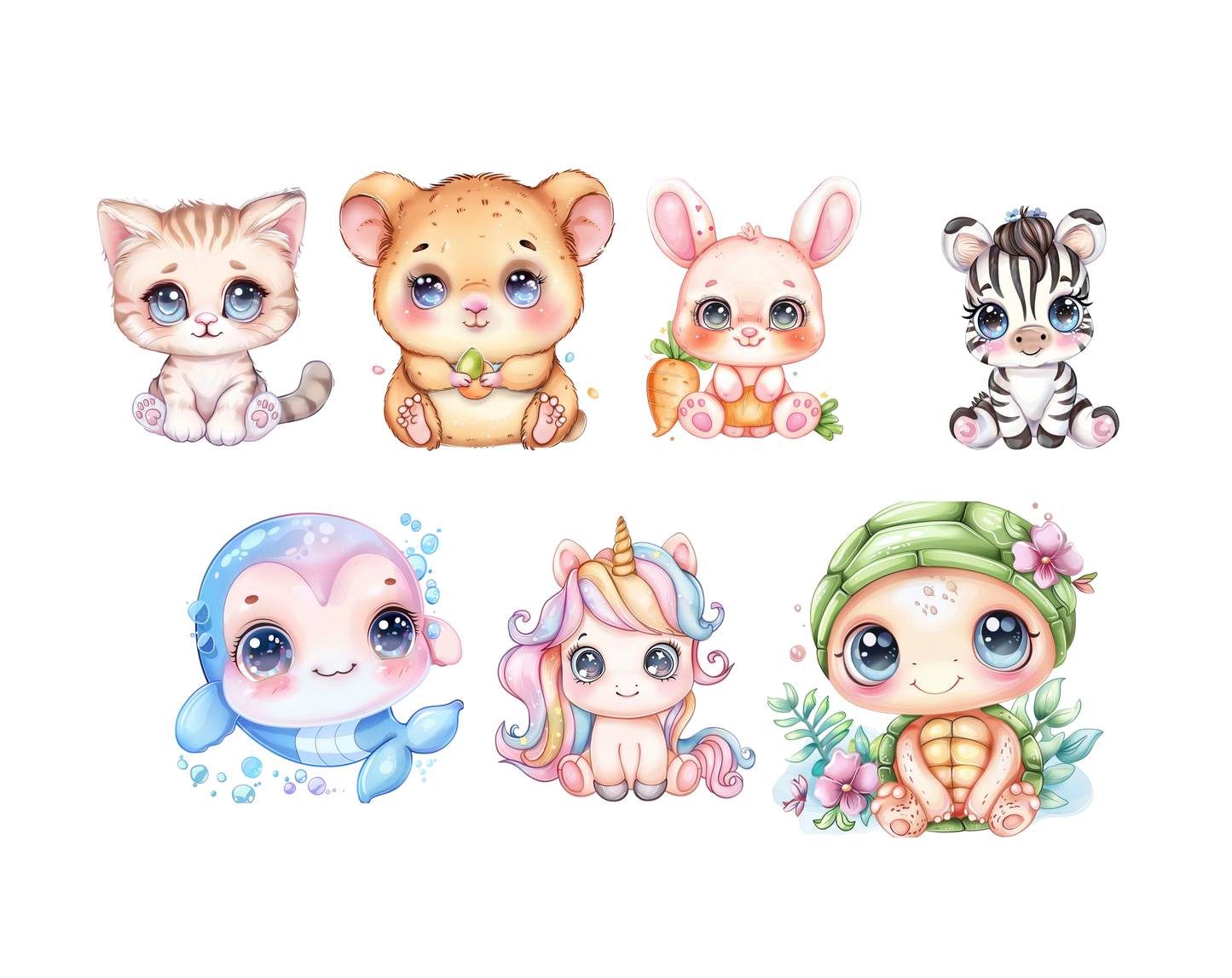 DIY Download kawaii animal clip art Bundle