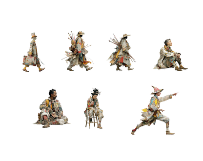 66 Künstler-Charaktere im Clipart-Bundle, Aquarell-Künstlerfiguren (PNG), verträumte Künstler-Charaktere, Scrapbooking, Sofort-Download