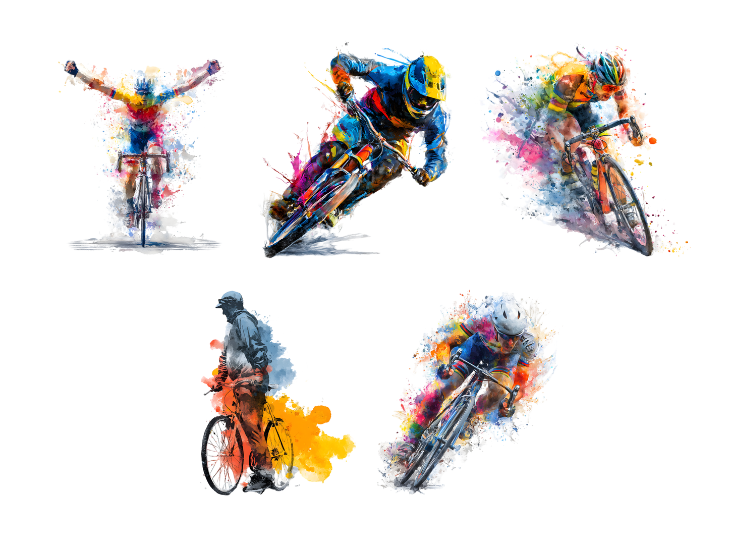 DIY Download Cycling Clipart PNG Bundle