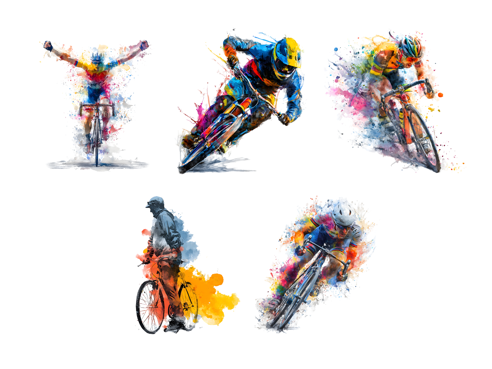DIY Download Cycling Clipart PNG Bundle