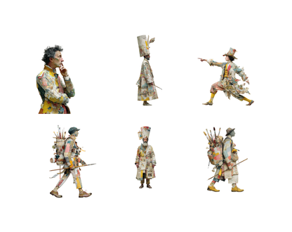 66 Künstler-Charaktere im Clipart-Bundle, Aquarell-Künstlerfiguren (PNG), verträumte Künstler-Charaktere, Scrapbooking, Sofort-Download