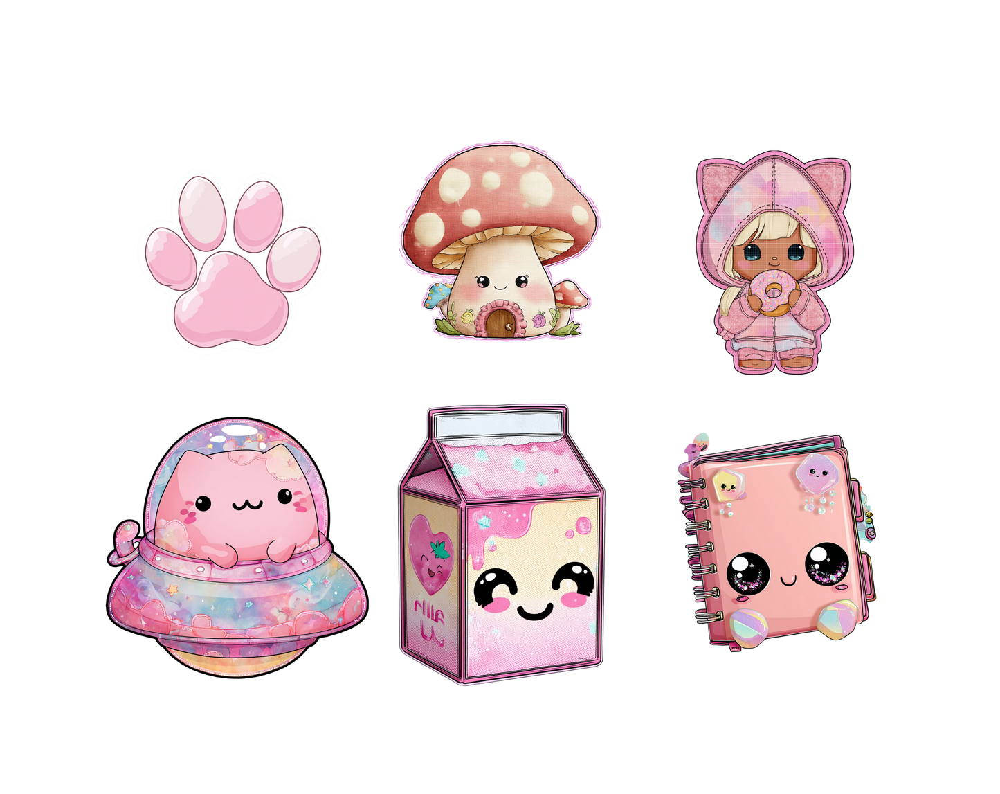 DIY Download Kawai Cute Clip art Bundle