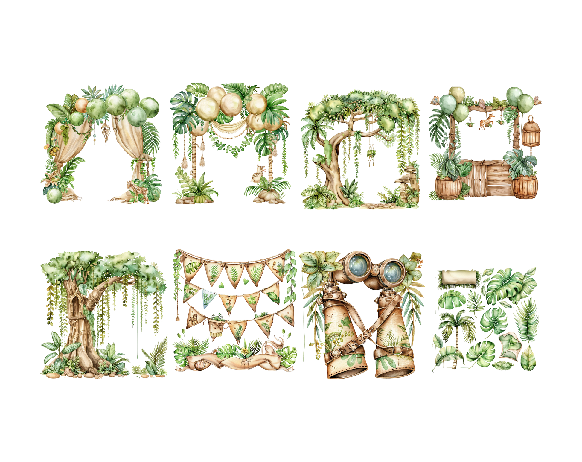 DIY Download Safari Animals Clipart PNG Bundle