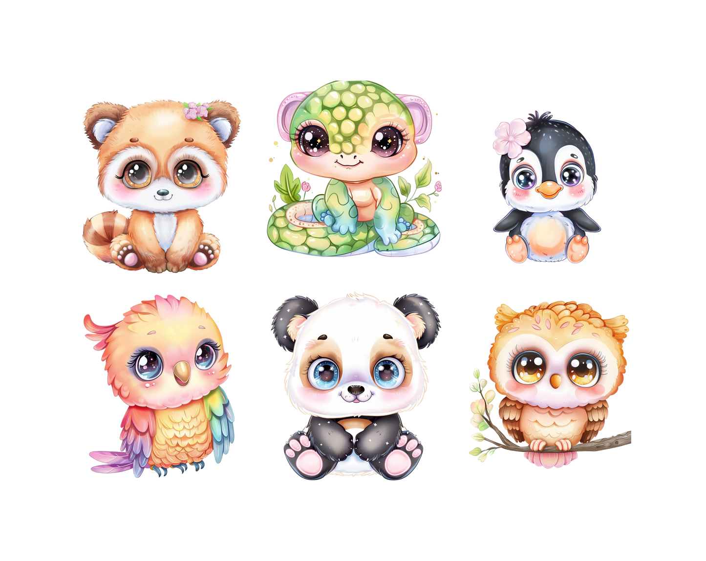 DIY Download kawaii animal clip art Bundle