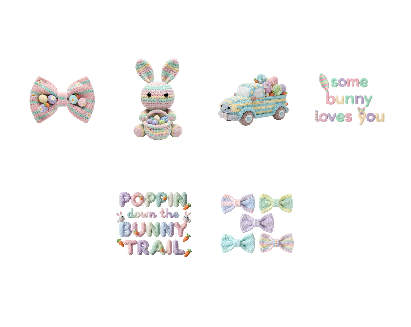 DIY Download 30 Easter bunny clipart PNG files