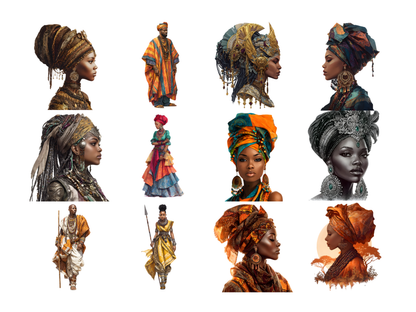 DIY Download Africa Character Clip Art Bundle