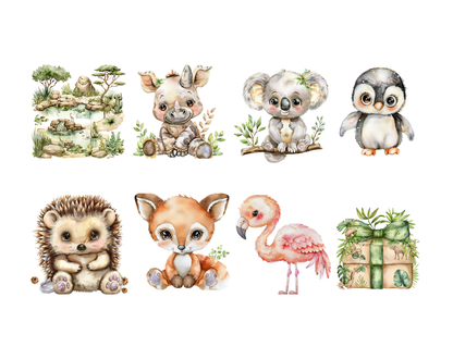 DIY Download Safari Animals Clipart PNG Bundle