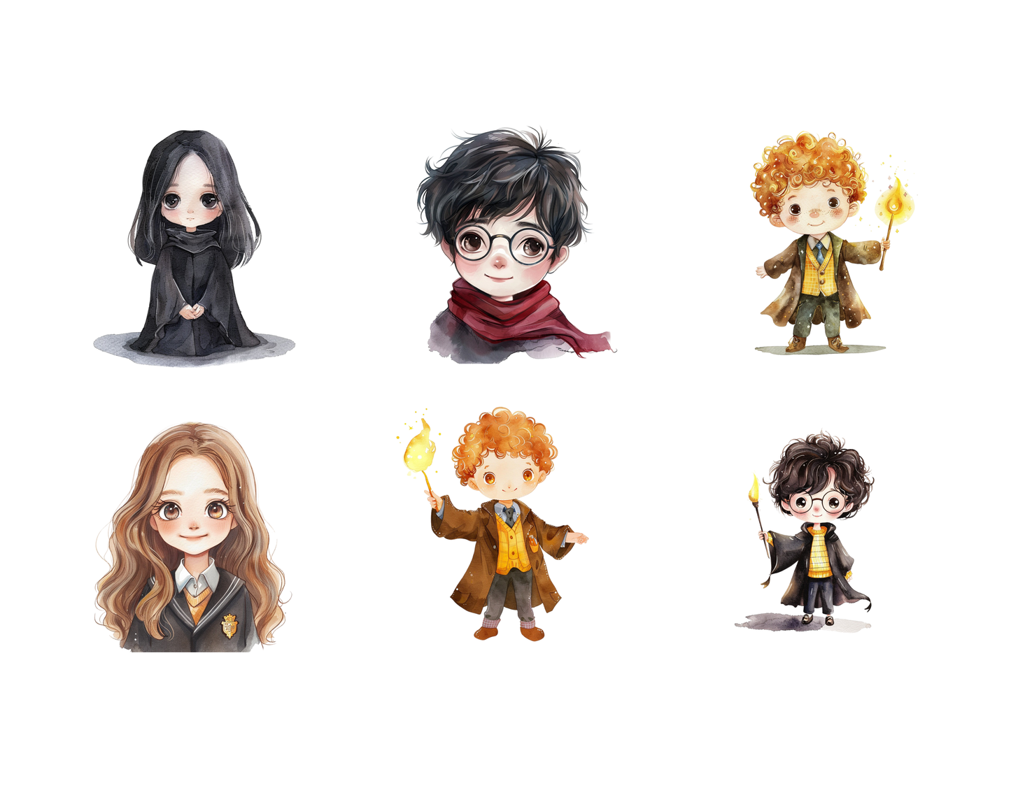 Wizard School PNG Bundle, Cute Wizard Clipart, Fantasy Magic Character, Witch Clipart, Nursery Decor, Kids Illustration, Instant Download