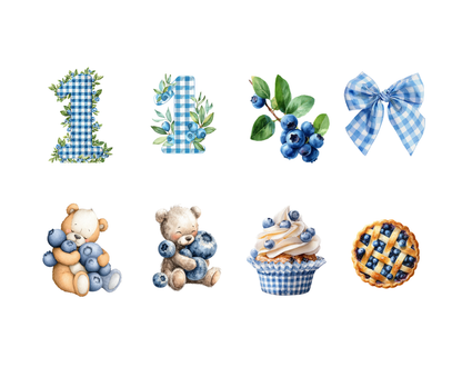 DIY Download Berry First Birthday Clipart Bundle