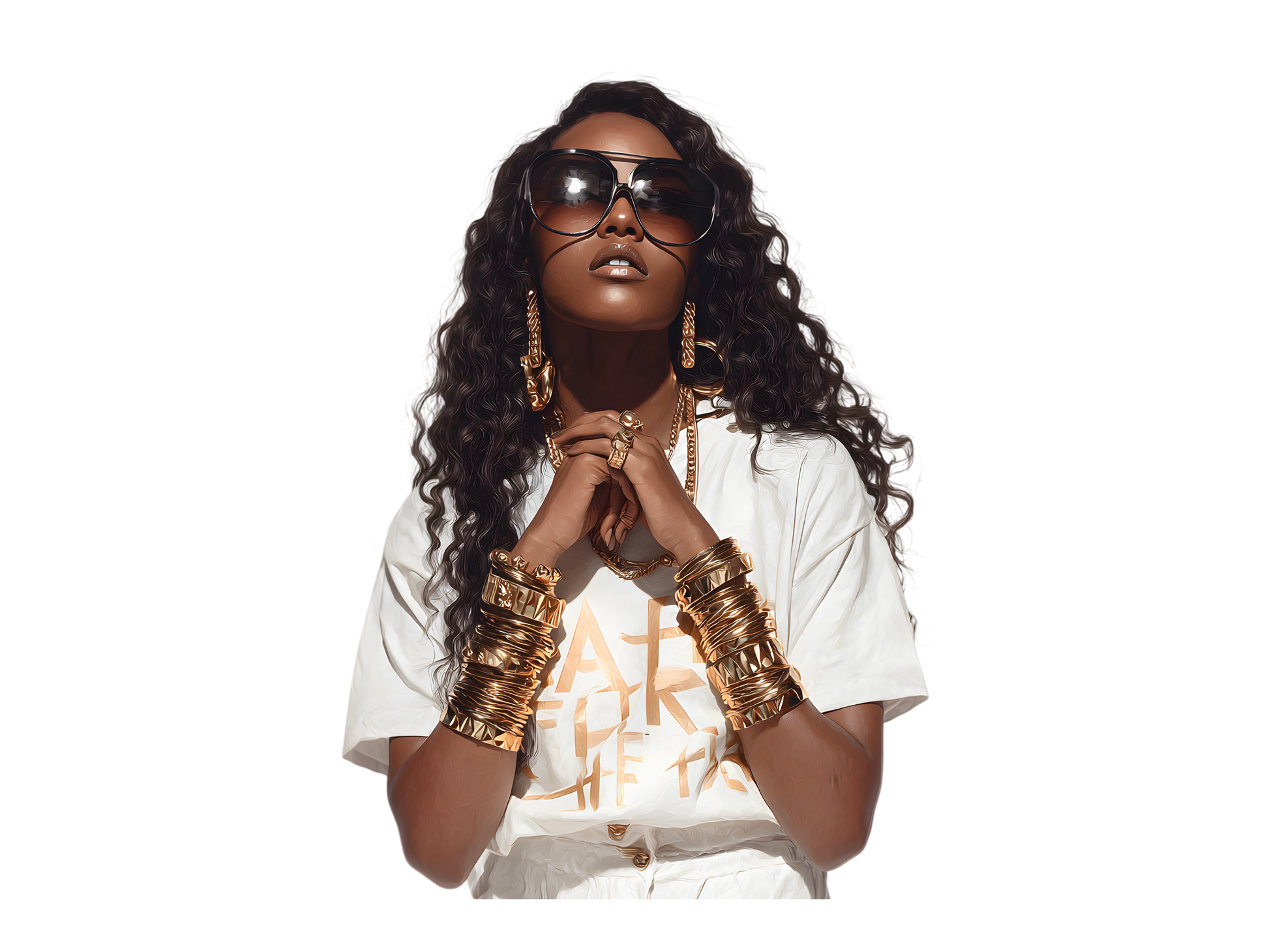 DIY Download Trendy Girl Clipart Black and White PNG Bundle