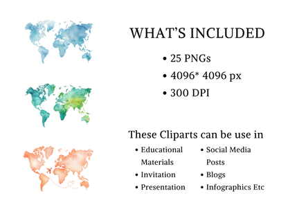 DIY Download World Map Clipart Bundle