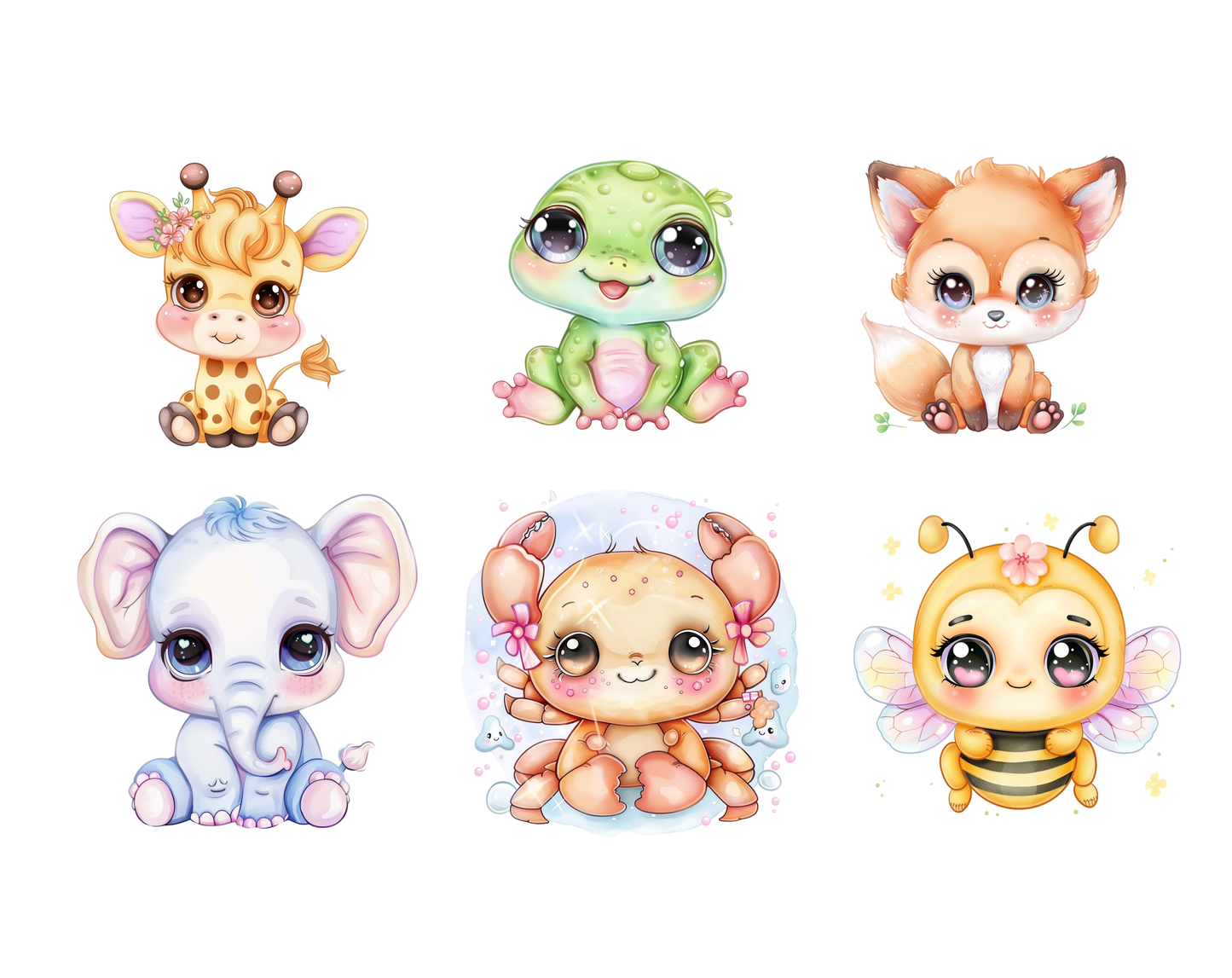 DIY Download kawaii animal clip art Bundle