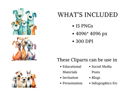 DIY Download Funny Dog Clipart Bundle
