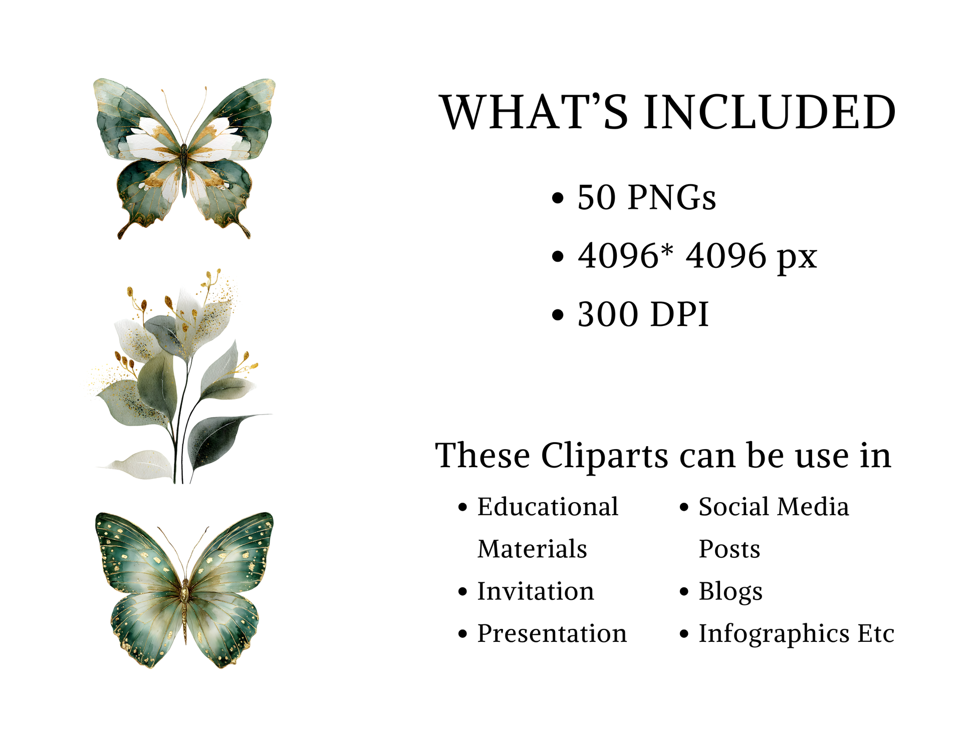 DIY Download Butterfly Clipart PNg Bunlde