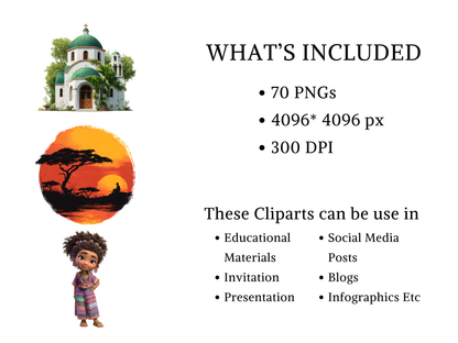 DIY Download Africa Character Clip Art Bundle