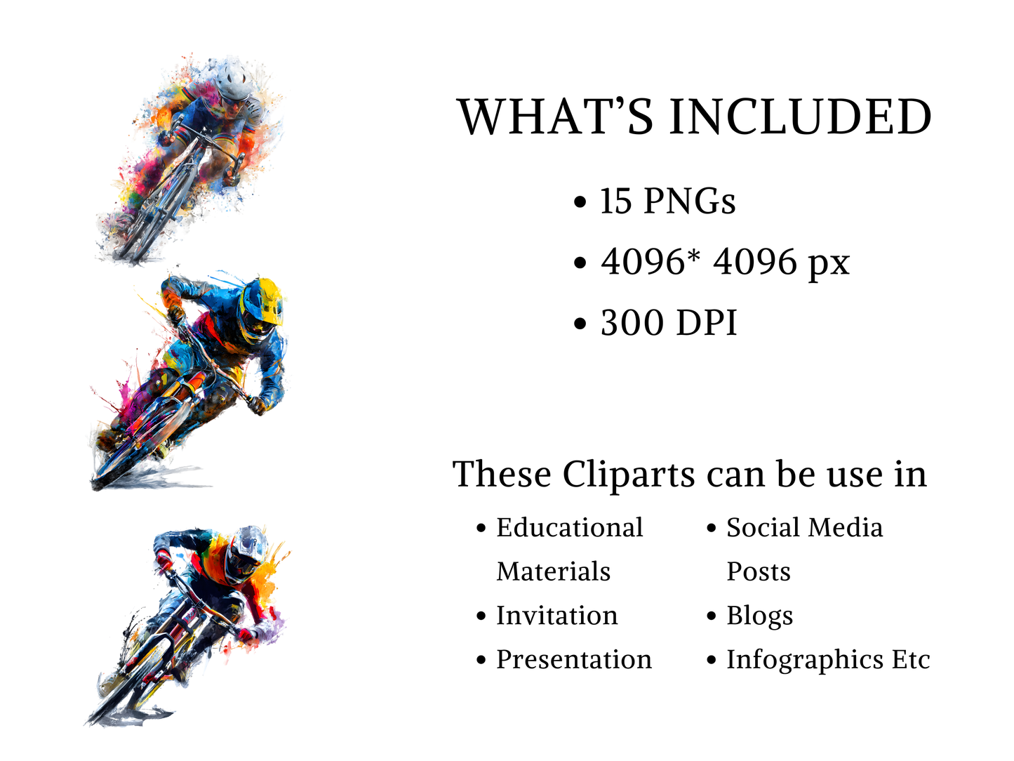 DIY Download Cycling Clipart PNG Bundle