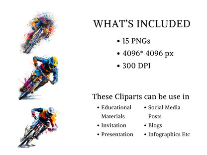DIY Download Cycling Clipart PNG Bundle