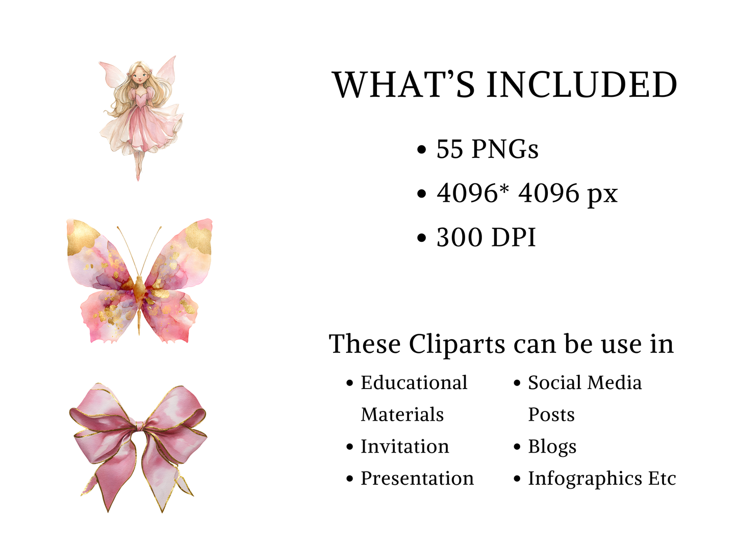 DIY Download Fairy Clipart PNG Bundle