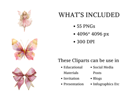 DIY Download Fairy Clipart PNG Bundle
