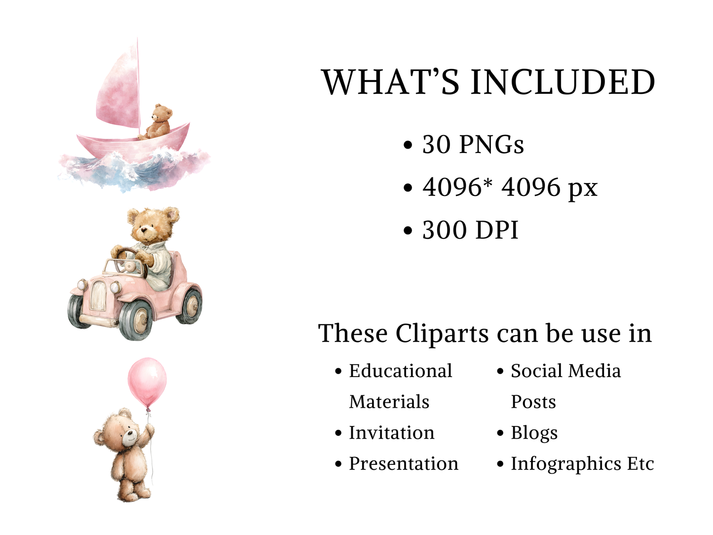 DIY Download Teddy Bear Clip Art Bundle