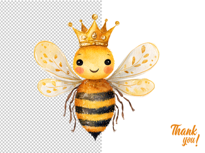 DIY Download Cute Bees Clipart PNG Bundle