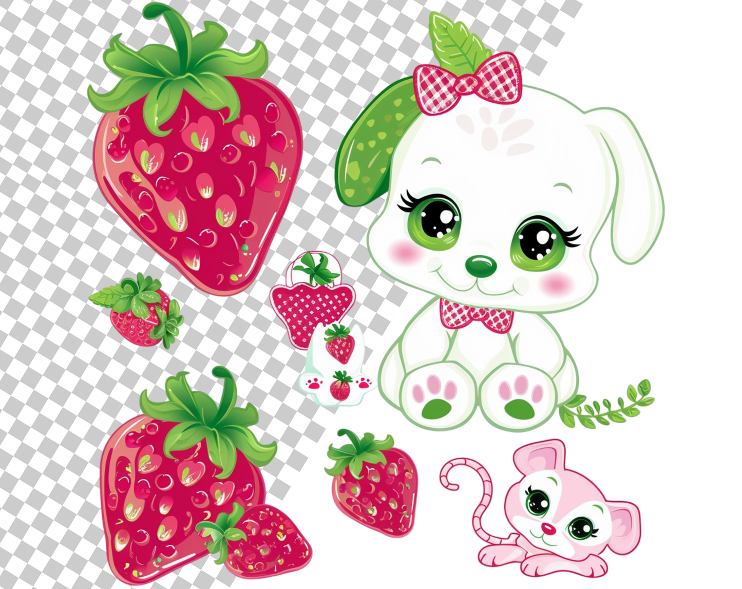 DIY Download Strawberry Clip art Bundle