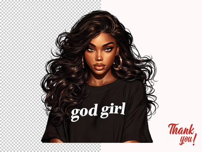 DIY Download Black Girl Clip Art PNG Bundle
