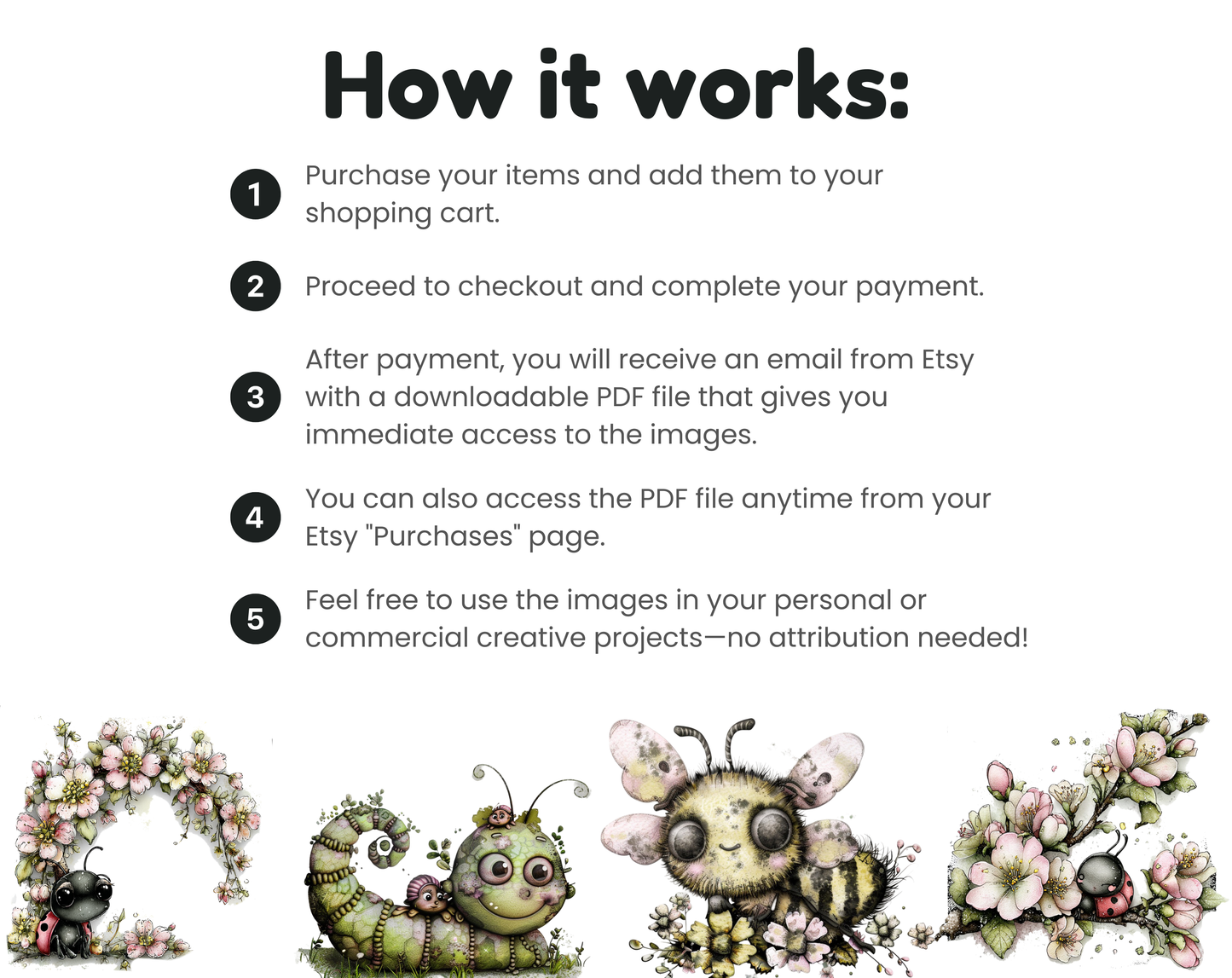 DIY Download Bug Clipart PNG Bundle