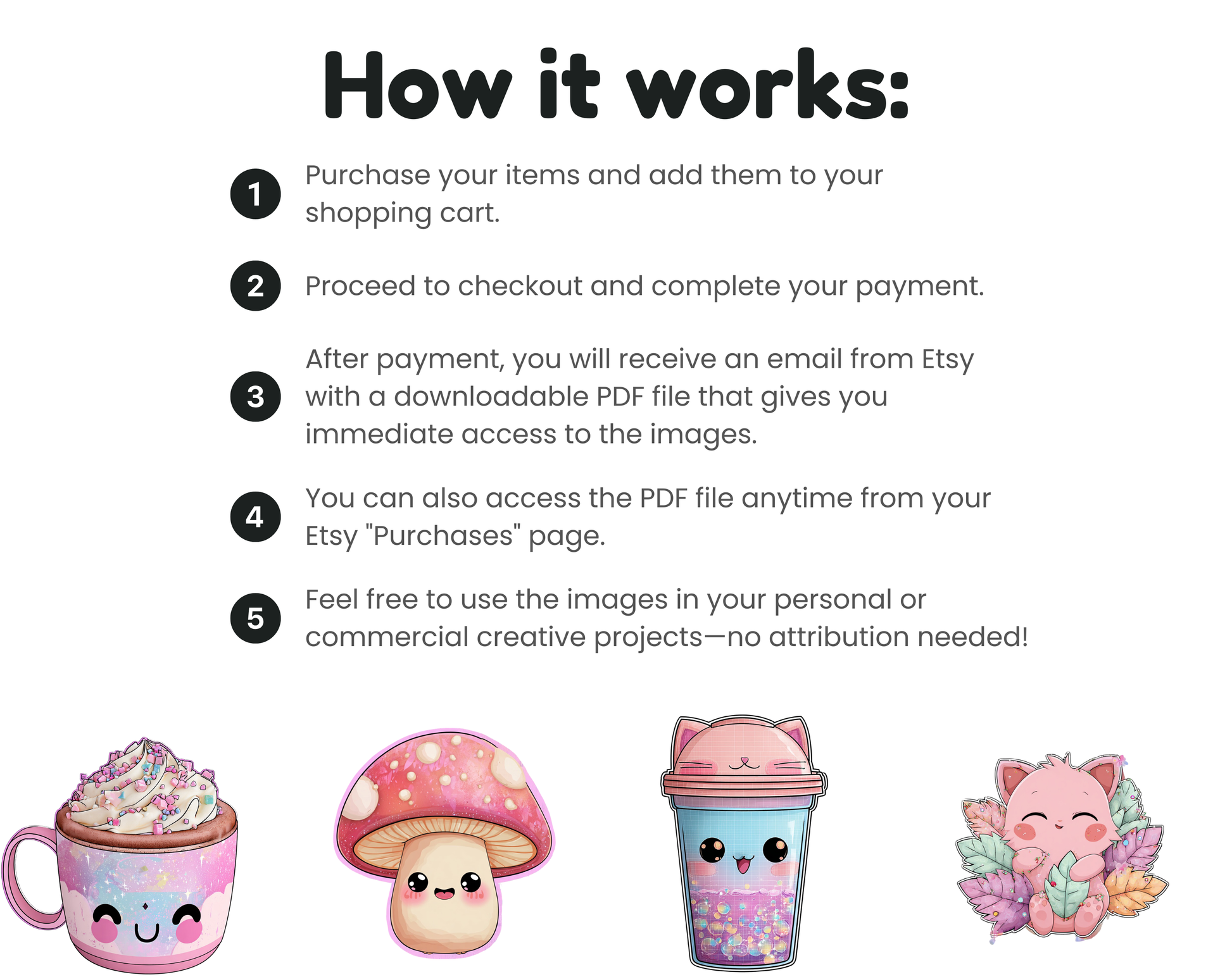 DIY Download Kawai Cute Clip art Bundle