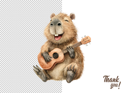 DIY Download Capybara Clipart PNG Bundle