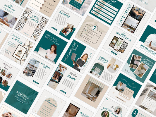 90+ Coach Instagram Post Templates, Editable Canva Design (Digital Download)