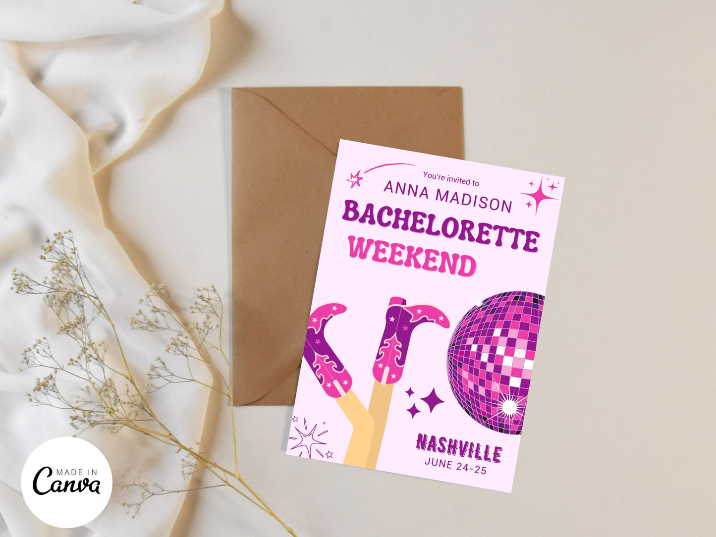 DIY Download bachelorette itinerary template