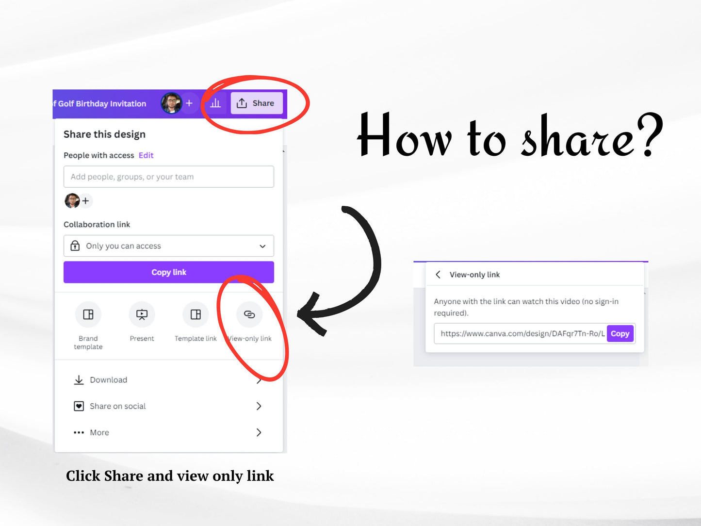 Yellow Glitter Birthday Video Invitation, Editable Canva Template (Digital Download)