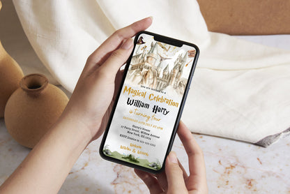 Wizard Birthday Invitation Evite, Magic School Party (Digital Download)