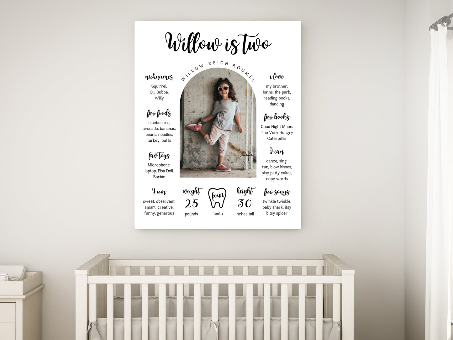 Toddler 2nd Birthday Milestone Board, Photo Sign (Printable Template)