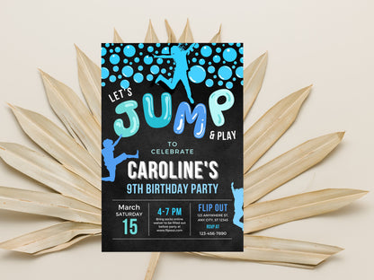 Vorlage für eine bearbeitbare Einladung zum Hüpfburg-Geburtstag (Sofort-Download)