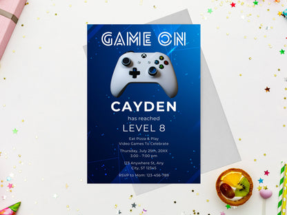 Editable Video Game Birthday Invitation, Gamer Party, 5x7 Canva Template (Digital Download)