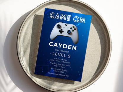 Editable Video Game Birthday Invitation, Gamer Party, 5x7 Canva Template (Digital Download)