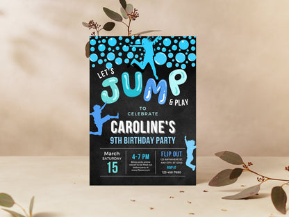 Vorlage für eine bearbeitbare Einladung zum Hüpfburg-Geburtstag (Sofort-Download)